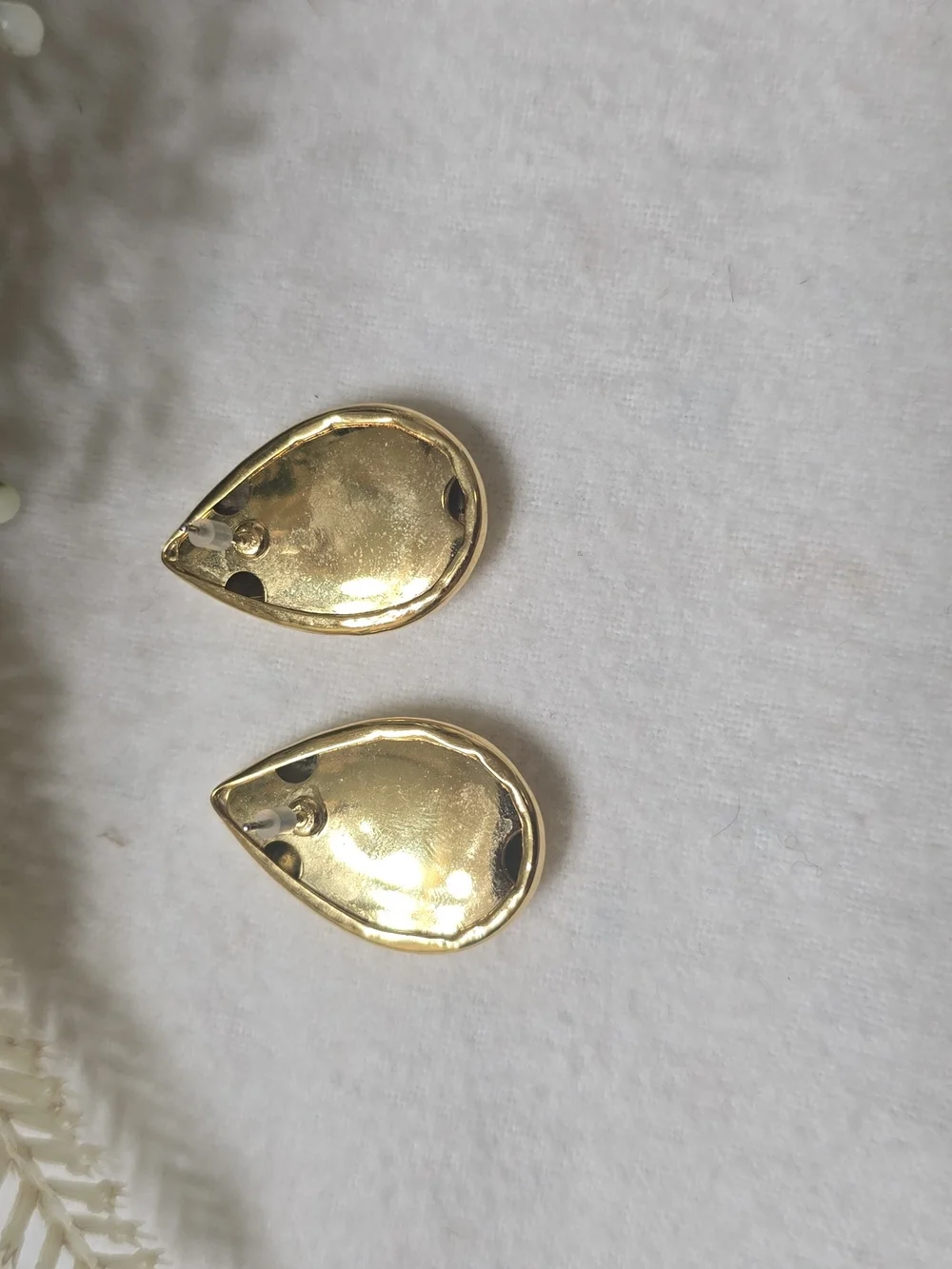 Gold Hammered Teardrop Earrings
